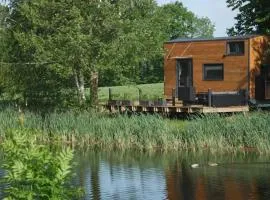 TinyHousebeiDresden mit Faßsauna klein aber fein, beste Alleinlage direkt am Naturteich, große Terrasse - Nähe Sächsische Schweiz und Dresden