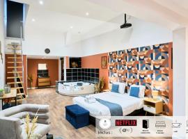 NG Prestige - Nain - Suite Spa Privatif - Jacuzzi - Netflix - Projecteur，位于鲁贝的酒店