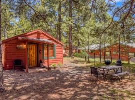 Rustic Adventure w Historic Log Cabin Forest Views 20 minutes from Flagstaff Now with Wi-Fi，位于Parks的酒店