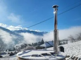 Chalet de montagne, Piscine avec vue et bain nordique