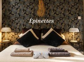 Les Epinettes chambres d'h&ocirc;tes，位于Cr&egrave;vecoeur-le-Grand的带泳池的酒店