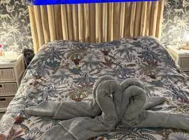 Maison atypique 5 couchages ,2 lits doubles et un lit simple ! avec un grand terrain !animaux bienvenus !wifi netflix écran plat 4k