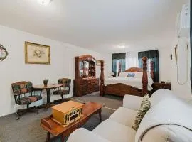 Little red house with vintage, retro feel to it!