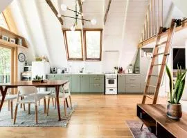 Modern A-Frame Cabin with Loft, Firepit and Grill