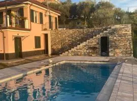 Villa swimming pool Ca'Du'Ma' Portofino view est