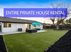 Entire Private Home with 4Bedrooms 2Bathrooms, Hot Tub, King Bed, Garage, Gated Backyard, Available Now