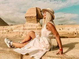 Magic golden pyramids view