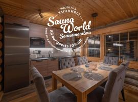 Kuukkeli Log Houses Villa Aurora "Pupula"，位于萨利色尔卡的酒店