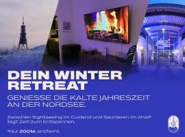 CuxHeaven - modernes Studio-Apartment direkt am Meer mit 65 Zoll TV und Tiefgarage in Duhnen