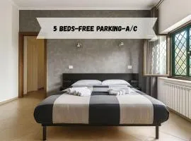 Free parking 5 minutes from the bus stop
