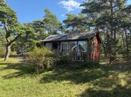 Liten stuga med havsutsikt