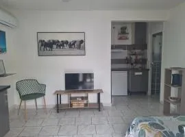 Hébergement en rez-de jardin clos proche de l'aéroport et des commodités