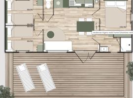 Mobil home confortable avec terrasse pour 6 personnes - API-1-52-1584，位于Long的酒店