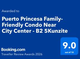 2BR Palawan Vacation Rentals Near City Center, FREE Pool, FREE Gym, FREE Parking - B2 5KunziteA，位于公主港的酒店