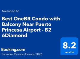OneBR Condo with Balcony Near Puerto Princesa Airport - B2 6Diamond，位于公主港的酒店