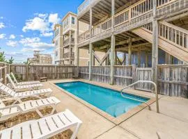 Coastal home with private pool, game room, media lounge, oceanside deck