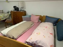 Doppelzimmer mit neuem Bad und Sportpool-Nutzung außen, Villa Naturpark, Garten mit Rheinblick