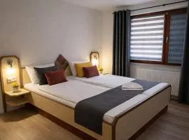 Private Zimmer mit eigenem Bad Fernseher und Schreibtisch