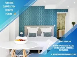 Studio tout confort avec parking et terrasse à Eze village