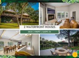 2 Lakefront Homes Dock Access Firepit Sleeps 24