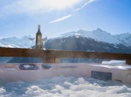 Dixence Resort Luxury Top Floor Apartment with Jacuzzi，位于Hérémence的酒店