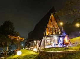 Retreat farm hill villa nature fog sunrise