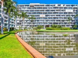 Oceanfront condo with a full kitchen, pool, & beach access