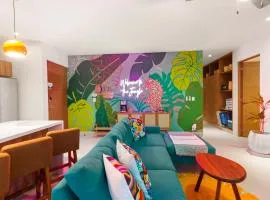 3 Bedroom Jungle Vibes Condo in Akumal Beach Access Rooftop Pools