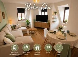 BOHO CHIC Markkleeberg-Leipzig, Familien Apartment, 8 min ins Leipziger Zentrum mit S-Bahn, Seenähe Großer TV mit X Box
