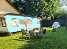 Quiet caravan in nature on Mur cycle path