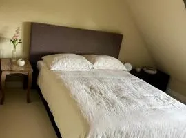 Private attic room with workspace & water view