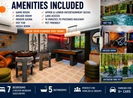Large Group Friendly 2 Game Rooms Indoor Sauna Hot Tub 10 minutes to Poconos Raceway