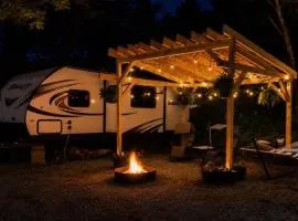 Camper on the New River in Todd, NC