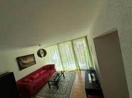A cozy room with double bed in semi shared Flat