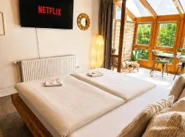 Mountain View Room mit sonnigem Wintergarten