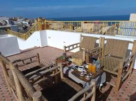 Dar Salam Asfi - Maison d'hôtes, terrasse vue Medina et océan