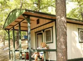 Rustic Camper Retreat with Fire Pit & Rocking Chairs in Branson, Missouri