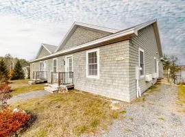 Water-view condo at Sheepscot Harbour Resort with deck, full kitchen, and WiFi