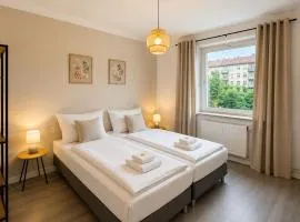 Zentral gelegene Ferienwohnung, gemütliche Boxspringbetten, Wifi, Smart TV, Balkon