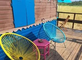 Tiny House Roulotte pleine campagne dans ferme biologique