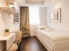 Zentrales modernes 1-Zimmer-Apartment in Hockenheim nahe Hockenheimring mit WLAN, Arbeitsplatz & Kitchenette