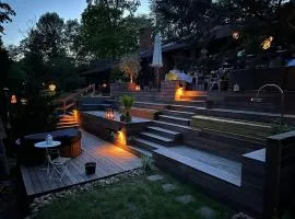 Architect house with hot tub and deck in a secluded spot