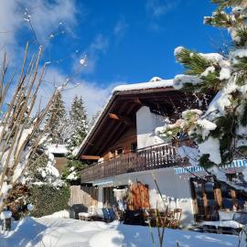 Half chalet with garden & balcony - 2' to Ski bus，位于莱克斯的酒店