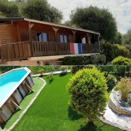 Le Chalet de la Pierreraie Côte d'Azur Piscine Terrasse et Vue Mer，位于Drap的酒店