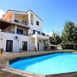 Sofia's Sunny Home + Private Pool + Gym，位于Prasás的酒店