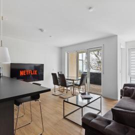 Eindrucksvolle Zwei-Zimmer-Wohnung mit Balkon und großer Küche,位于莱比锡的酒店