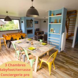 Evasion entre Mer et Campagne avec Babyfoot et terrain de pétanque, 3 chambres, cheminée - Intendance Luxury Host，位于Le Rozel的酒店