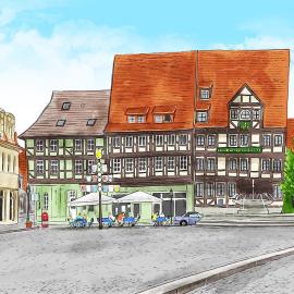Hotel Zur Goldenen Sonne，位于奎德林堡的酒店