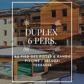 Appartement Abries - Jacuzzi et piscine - Pied des pistes - Duplex 6 personnes - Résidence étoilée，位于阿布列的酒店