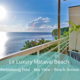 Blue Horizon - Le Luxury Matavai Beach - Piscine - Vue Mer，位于阿鲁埃的酒店